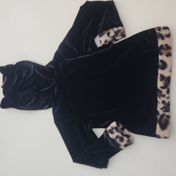 Amerucan Girl Black Animal Prunt Cat Hoidie Sweatshirt Small 7 8 - Picture 2 of 8